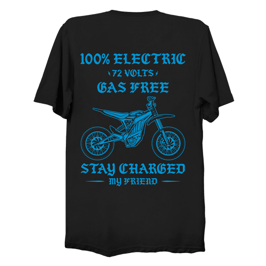 THE JUMBO BIKE TEE: BLACK/BLUE WHITE/BLUE